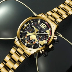 Fashion Men's Stainless Steel Watch, Calendar Classic Calendar Wrist Watch, Ideal choice for Gifts