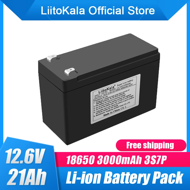 

LiitoKala 12V 21Ah sprayer device 18650 lithium battery pack used for backup power surveillance Camera Free shipping