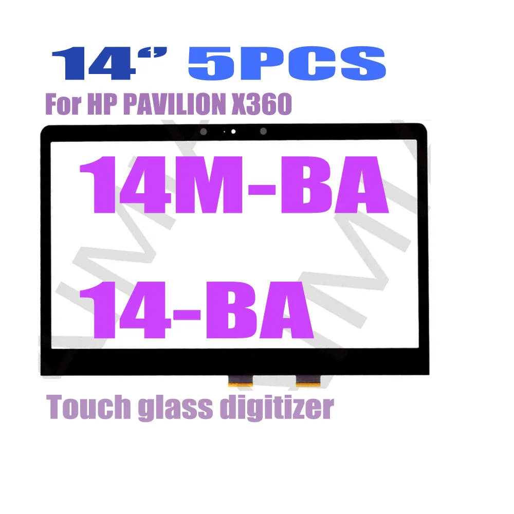 5 uds 14 "táctil para HP PAVILION X360 14M-BA 14-BA serie Panel de cristal Digitalizador de pantalla táctil para HP 14-BA reemplazo de la pantalla táctil
