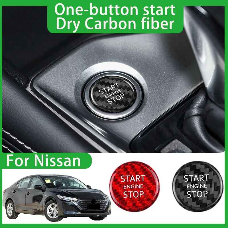 

Car Engine One Button Start Decorative Sticker for Nissan Sylphy Teana X-Trail Keyless Start Carbon Fiber Interior Accessories