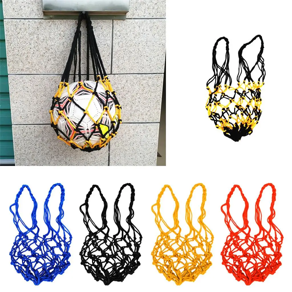 Heavy Duty Nylon Ball Carry Net Bag Single Mesh Ball Carrier Holder for Volleyball Basketball Football