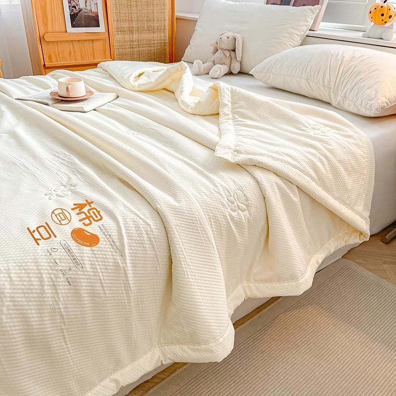 

1 шт., одеяло для комнаты с кондиционером, летние хлопковые легкие одеяла для двойного/короля, одеяло для взрослых и детей, одеяло для студенческого общежития