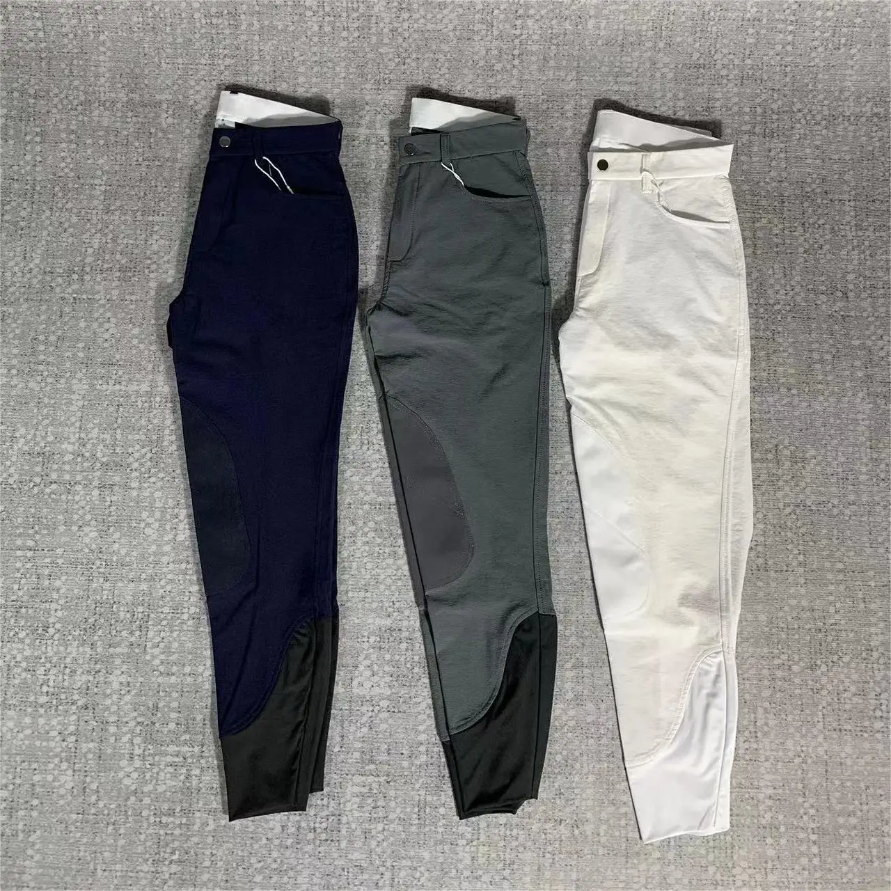 canary-half-leather-riding-pants-breathable-elastic-wear-resistant-equine-equipment-neutral-riding-outfit-equestr