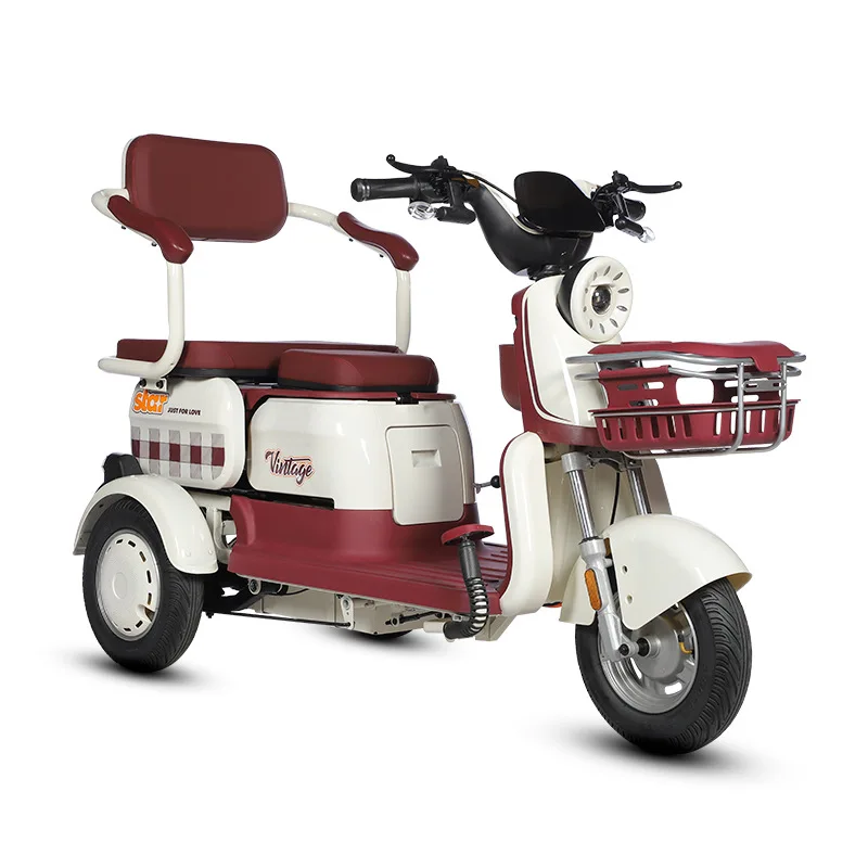 Electric Tricycle Adult Women Pick Up and Drop Off Children Household Mini Leisure Scooter Battery Car