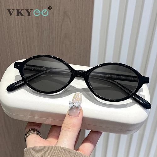 VICKY gafas de sol polarizadas para mujer, montura pequeña ovalada geométrica Simple, diseño Retro, protección UV, prescripción personalizable K9142