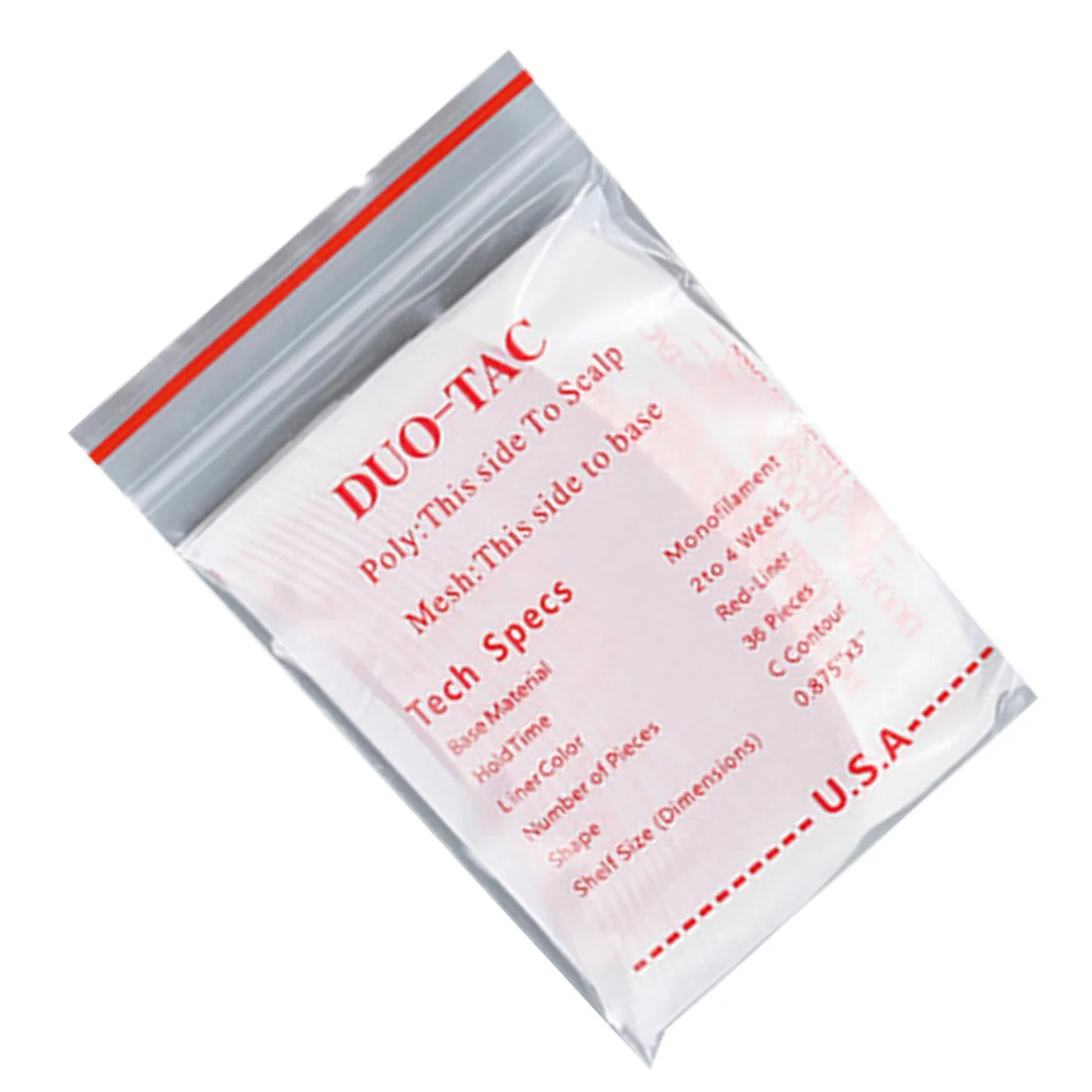 Duo-Tac-Bandes de Cheveux Rouges pour Perruque en Dentelle, Extension Adhésive, Double Bande Fendue, pour Toupets, Film, 36 Pièces/Sac