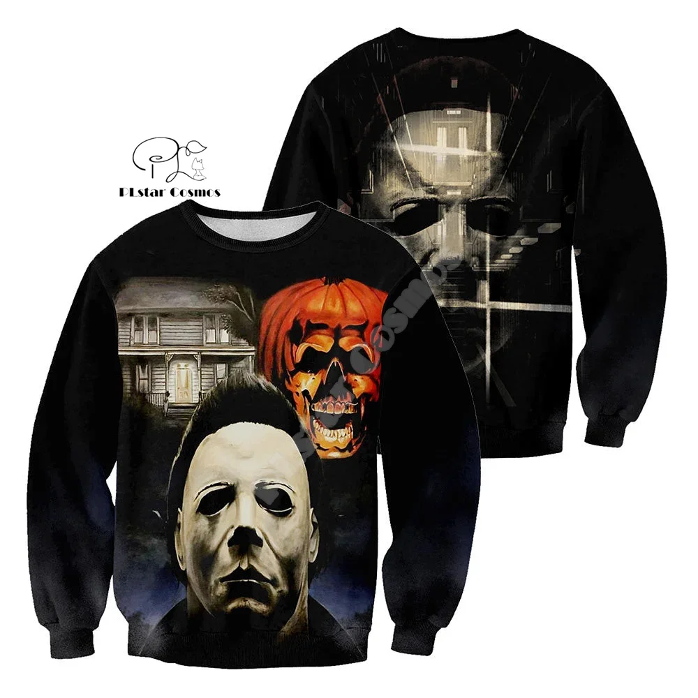 Cosplay Halloween Horror Terror Movie Michael Myers Vintage Retro Graffiti 3DPrint Pullover Streetwear Casual Jacket Hoodies N22