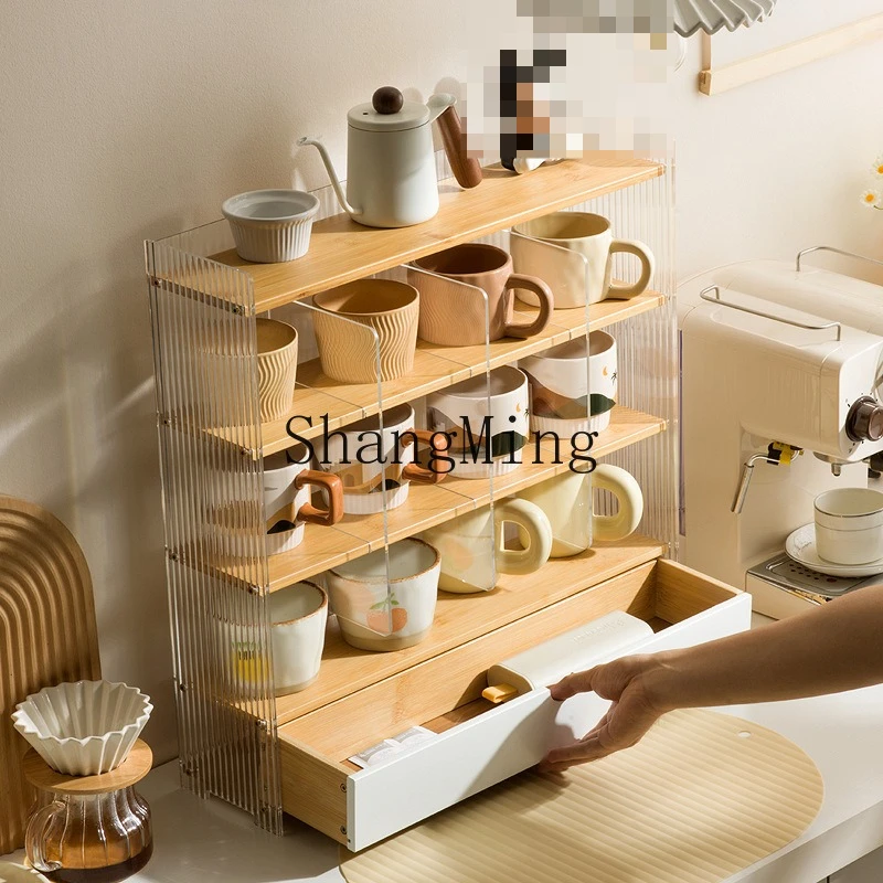 

FG desktop cup storage rack acrylic water cup holder pantry coffee corner display stand