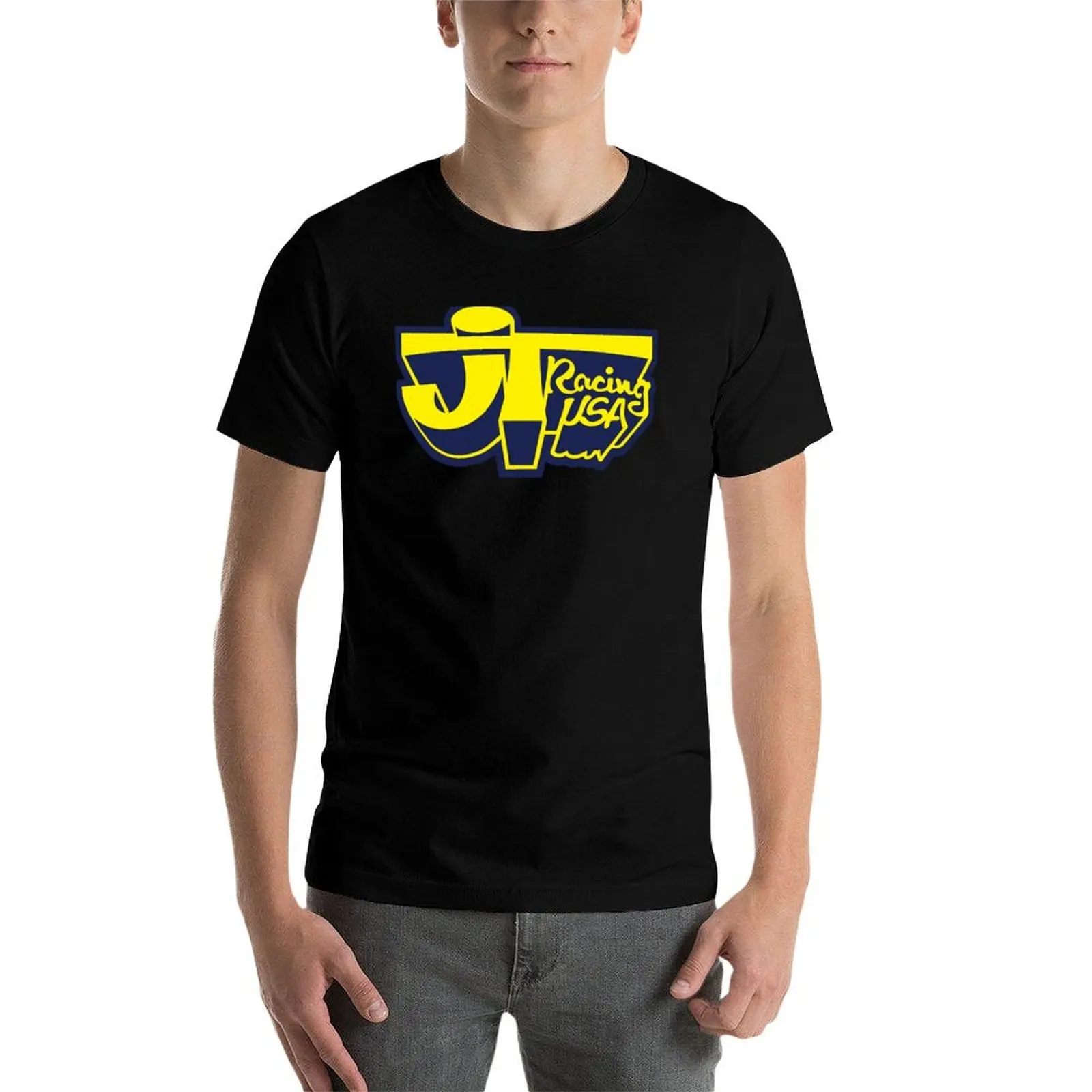 JT Racing USA YELLOW/BLUE- Old School BMX T-Shirt Luxury man anime tshirt new gifts and t-shirts vintage t shirt men