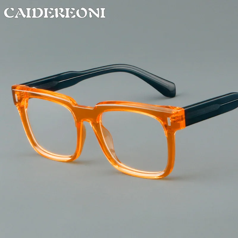 CAIDERONI New Retro Square Panel Myopia Glasses for Men and Women Anti Blue Light Customizable Prescription Photochromic 30101