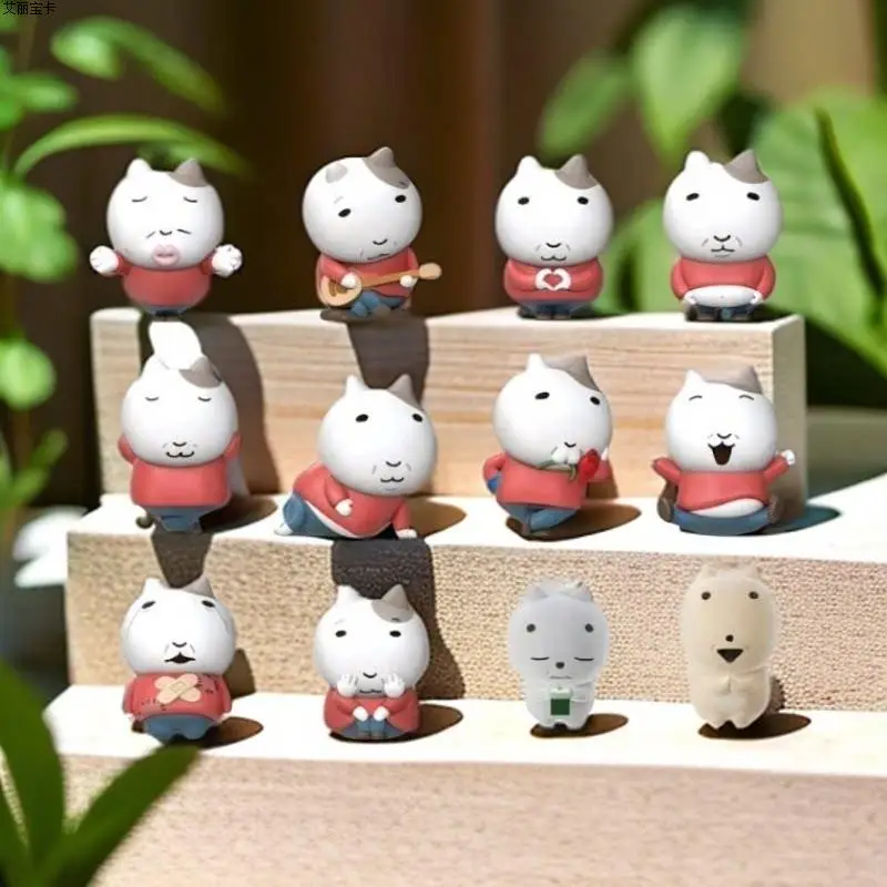 JANDOOM Original Anime Nugasa Family Vintage Katze Reiskorn Mini-Figuren Niedliche Anime-Actionfigur Cartoon-Modell Sammlerstück Geschenk – Detail 2