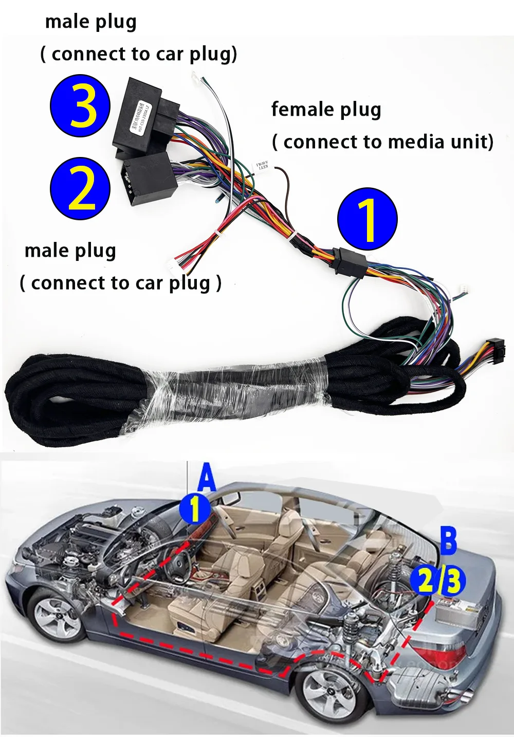 Radio Extension Wiring Harness Amplifier For BMW 3Er 5Er X5 M3 M5 E46 E38 E39 E53 ptical fiber Glasfaserkabel