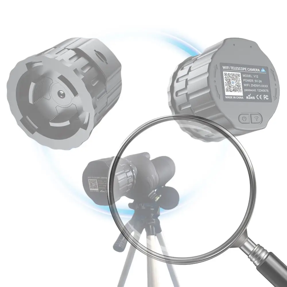 

Электронные окуляры 2K высокого разрешения с Wi-Fi для телескопов 25-50 мм, портативная камера-окуляр для зрительной трубки с Wi-Fi