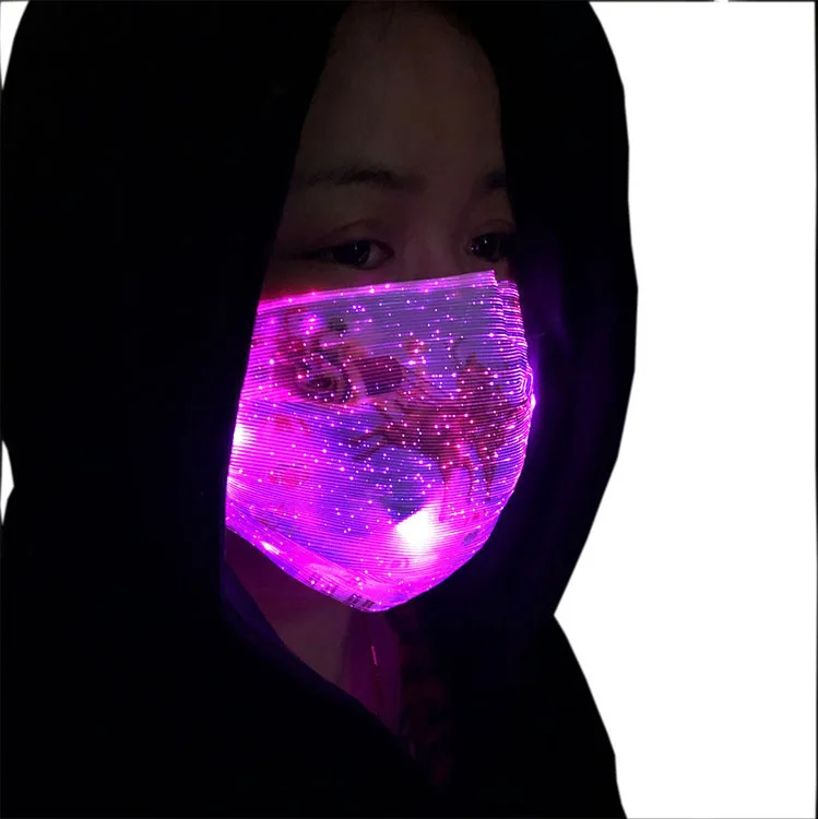 Hot Sale New Christmas Glowing Mask Halloween Glowing Gift Bar KTV Dancing Glitter Mask
