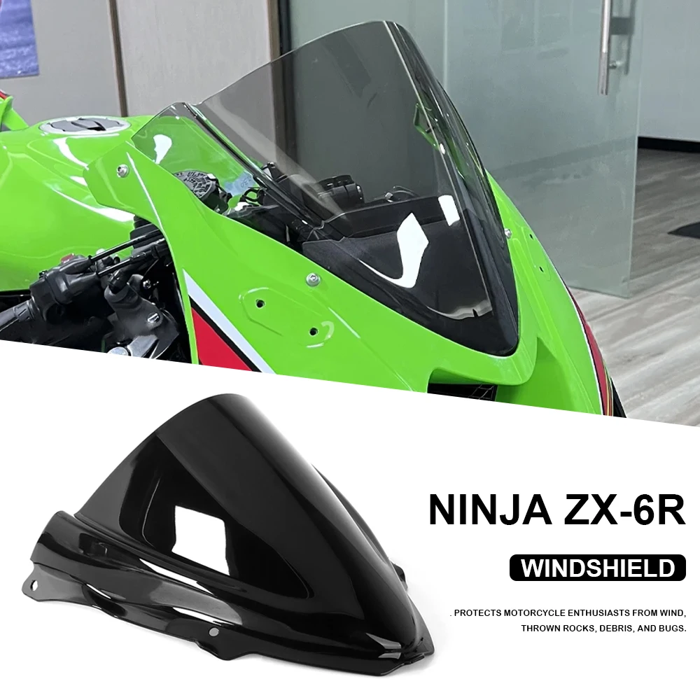 

Motorcycle Accessories Windshield For Kawasaki Ninja ZX-6R ZX6R ZX 6R 2024 2025 Windscreen Wind Spoiler Cover Fairing Windshield