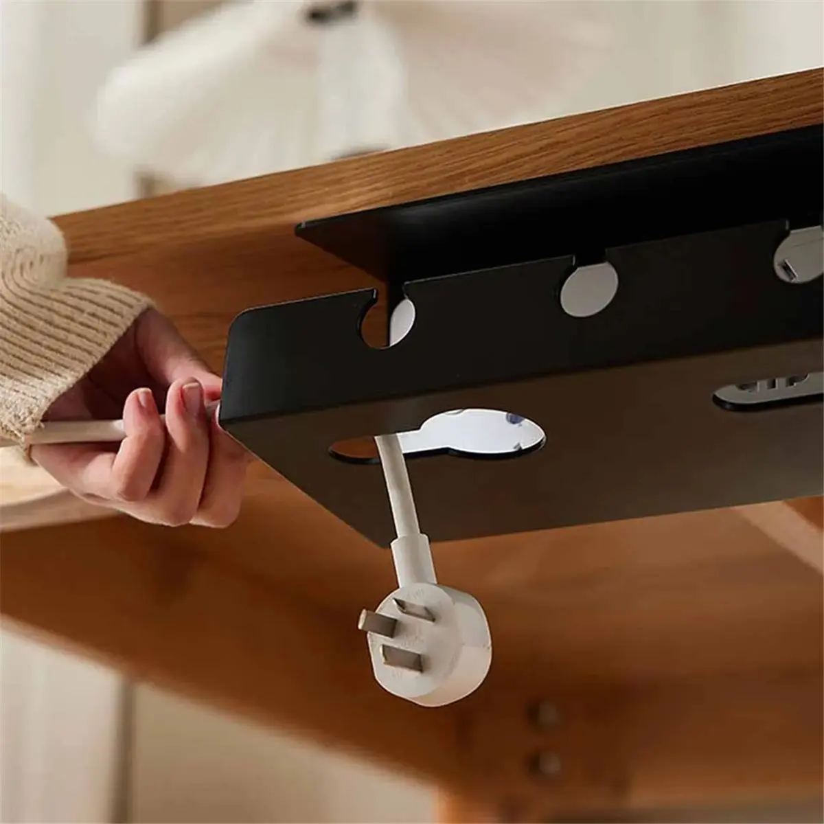 DIGITALBUY Under Desk Cable Management Cable Tray Power Strip Wire Holder Computer Desk Wire Box