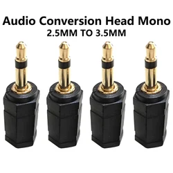 5/20/100PCS Mono 2.5mm Jack Earphone Audio Converter Accessories Connector 2.5 Male To 3.5 Female Alloy Plug Adaptor Straight