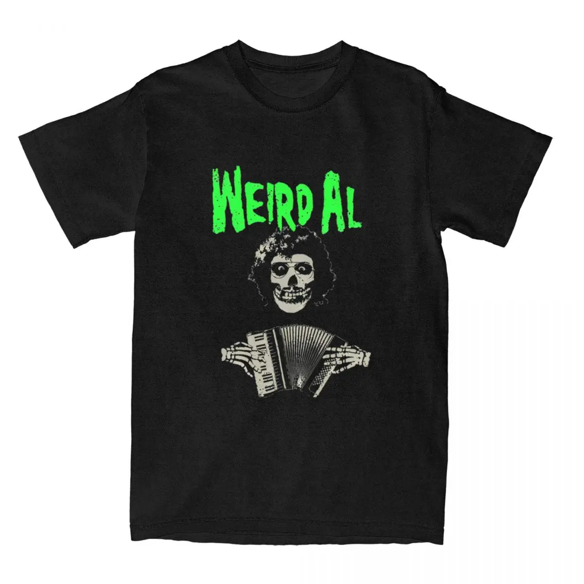 Weird Al Meets The Misfits With Accordion T-Shirts Men Novelty 100% Cotton Tee Shirt  Short Sleeve T Shirts Summer Clothing