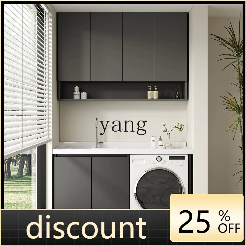 

LH balcony drum washing machine integrated cabinet combination quartz stone countertop with washboard