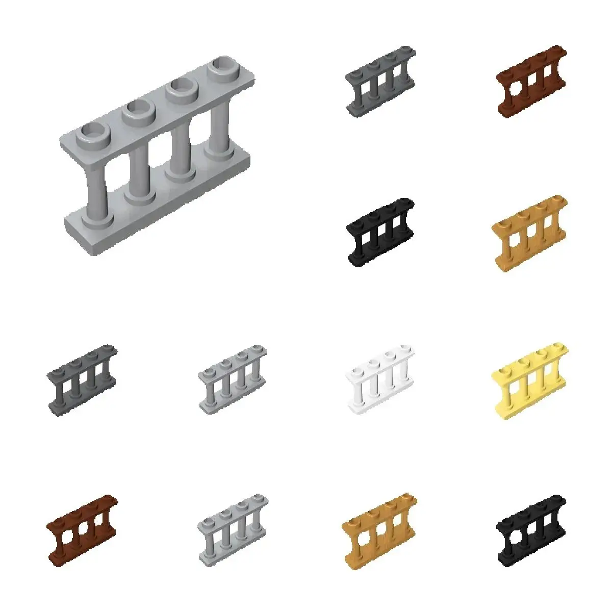 

50 шт., строительные блоки «сделай сам», 1x4, перила, толстые фигурные кирпичи, развивающие креативные игрушки для детей, размер, совместимый с 15332