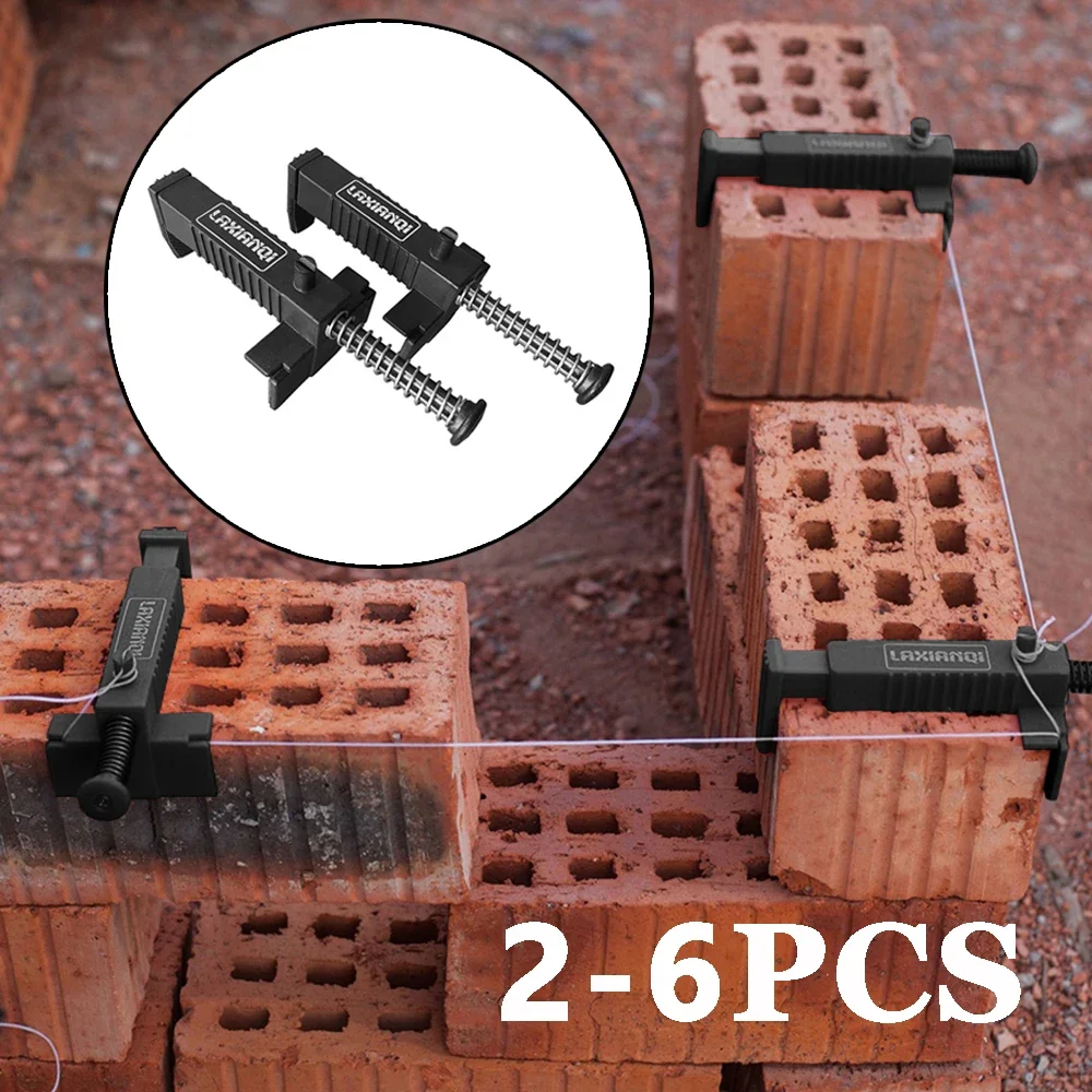 2-6PCS Bricklaying Wire Drawer Brick Leveling Line Runner Wire Puller for Construction Masonry Building Fixer Measuring Tools