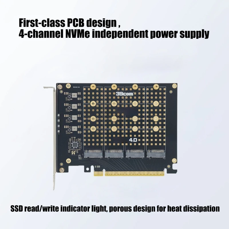 HX6A 4 Port M.2 NVMes PCIe4.0 X16 Adapters Card Support Multiple Operating Systems For RAIDs And Fast Data Transfer