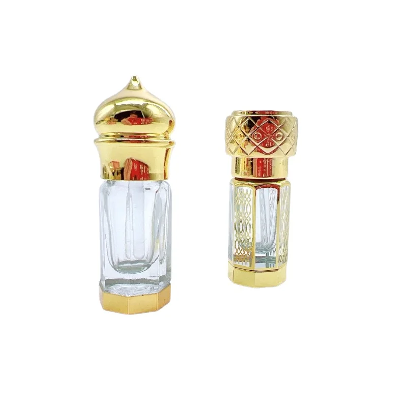 1 PC 3ml Attar Bottle Aud Essential Oil  Dropper with Metal Lid and Bottom