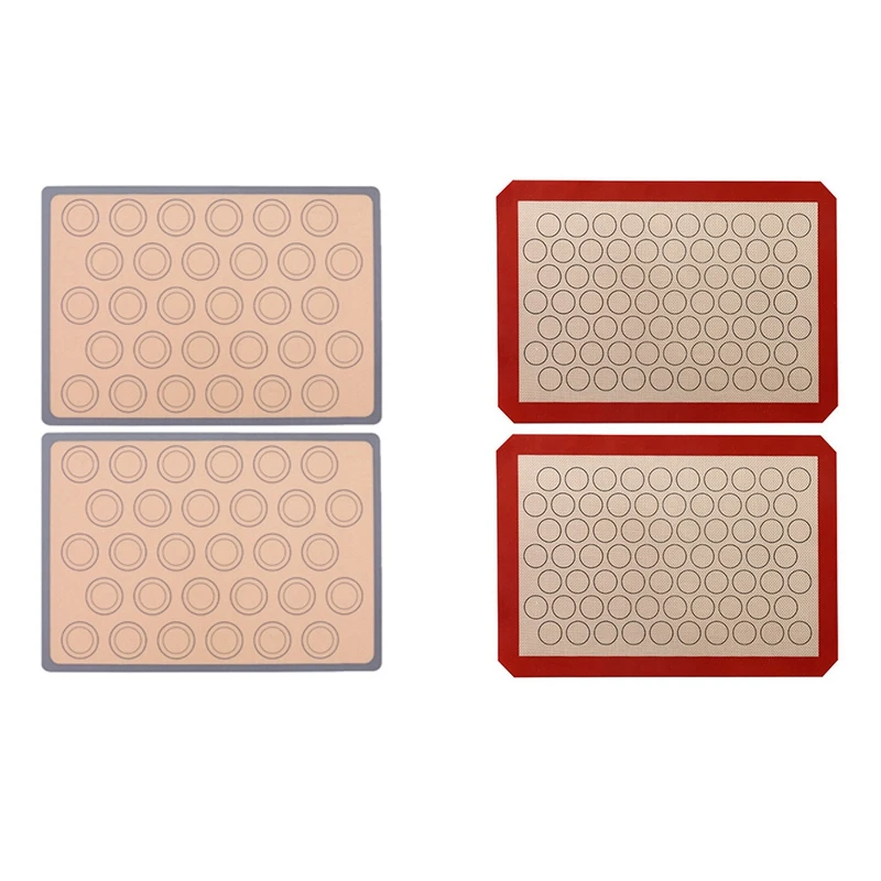 A68P-2Pcs Silicone Macaron Baking Mat - For Bake Pans - Macaroon/Pastry/Cookie Making - Professional Grade Nonstick