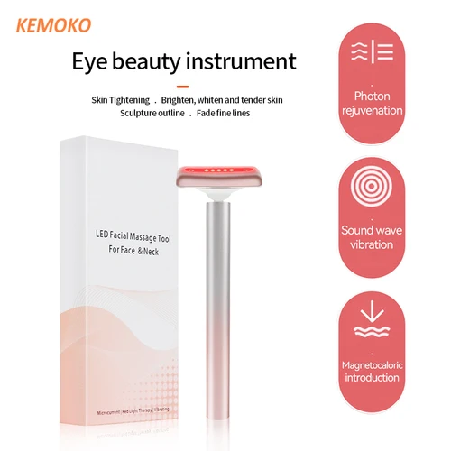 Imagen 2 del producto Varita Facial de microcorriente EMS, masajeador Facial, luz roja, línea de ojos, varita mágica de círculo oscuro, terapia, dispositivo de belleza infrarrojo aparatos de estetica profesionales