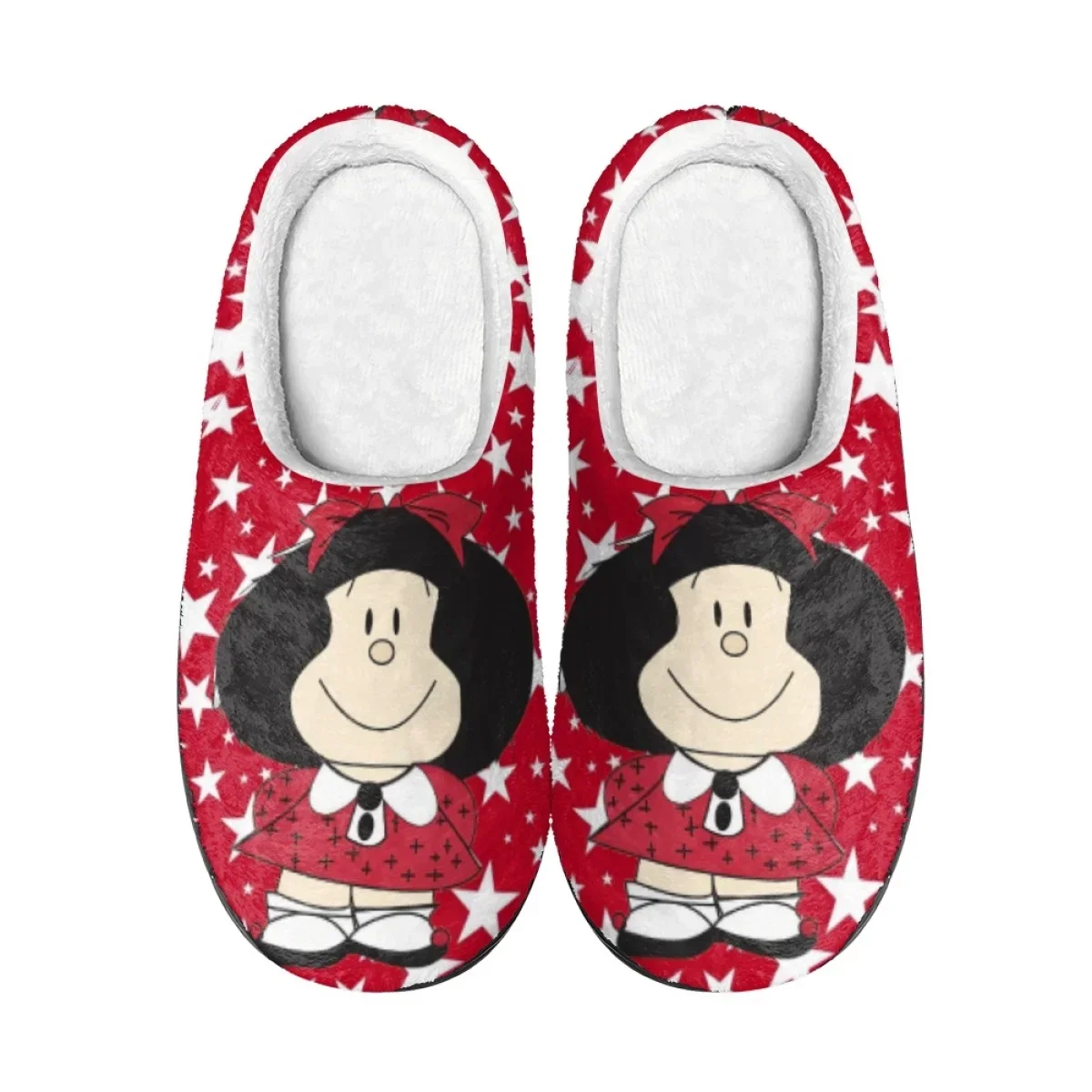 Custom Winter Warm Slippers Lovely Mafalda Anime Indoor Slipeprs Comfortable Home Floor Shoes Indoor Slides for Women Men view 3