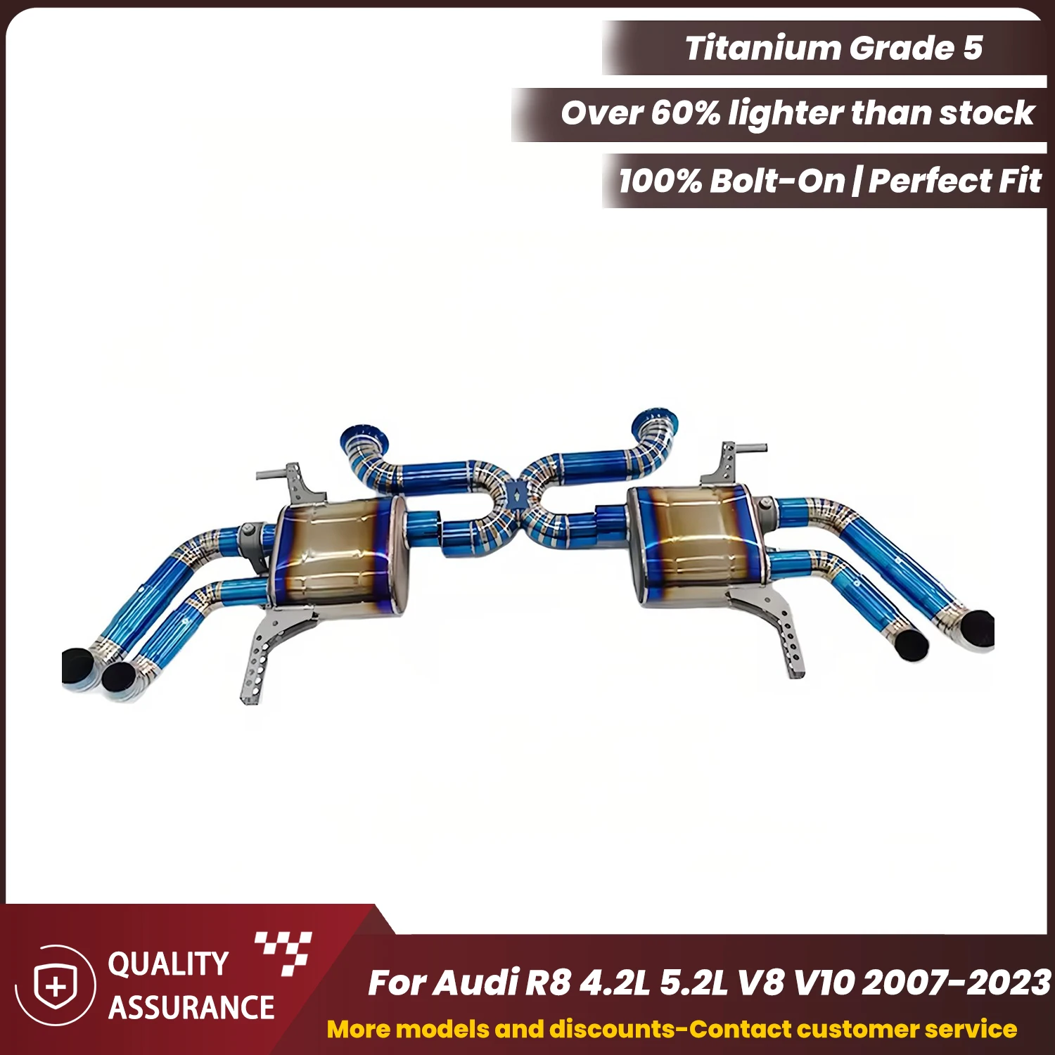 

ECCF Supercar Tone Titanium Catback Exhaust For Audi R8 4.2L 5.2L V8 V10 Aggressive Sound Performance Upgrade Easy Installation