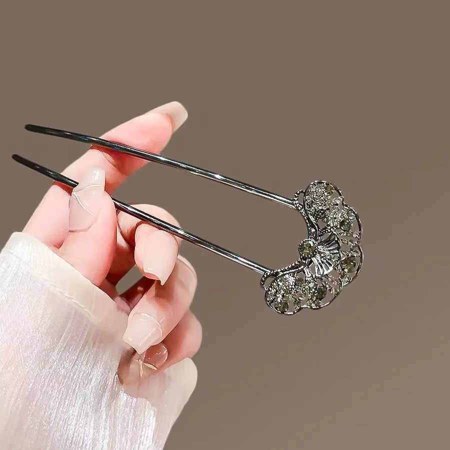 Metall-U-förmige Haarstäbchen mit Perlenquaste, Haargabel, Haarspange, französische Haarnadeln, Haaraccessoires für Damen und Mädchen, Haarschmuck, Styling-Tool – Detail 18