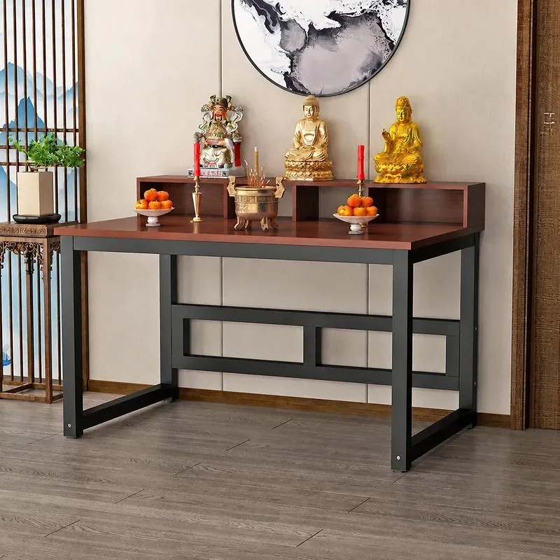 New Chinese Style Wooden Offering Table for Buddha Guanyin God of Wealth Guan Gong Household Buddhist Altar Platform Shrine