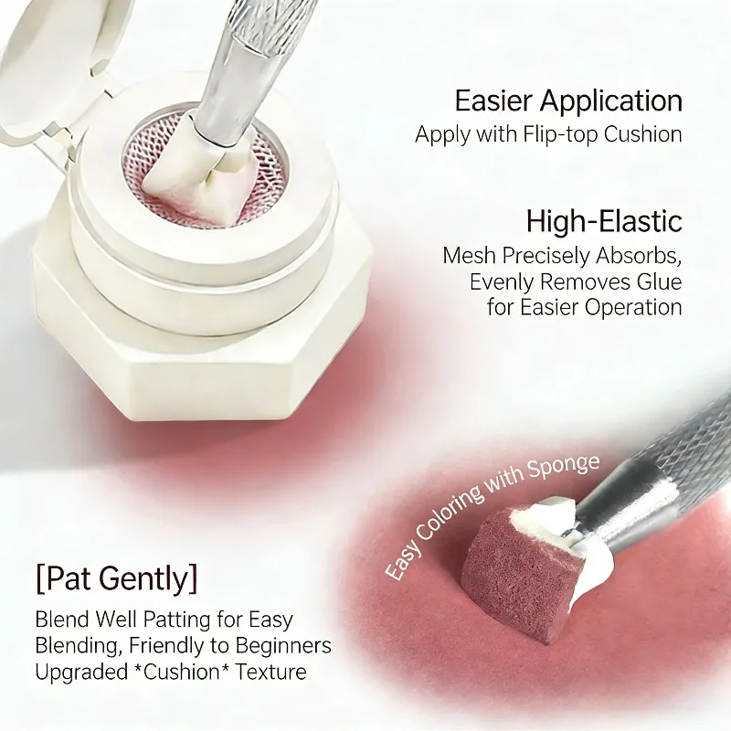 39-Farben Air Cushion Patting Gel, hochsättigendes Blush-Gradient-Ombre-Nagelkunstgel, kein Reinigen erforderlich, UV-LED-härtender, ablösbarer Nagellack – Detail 6