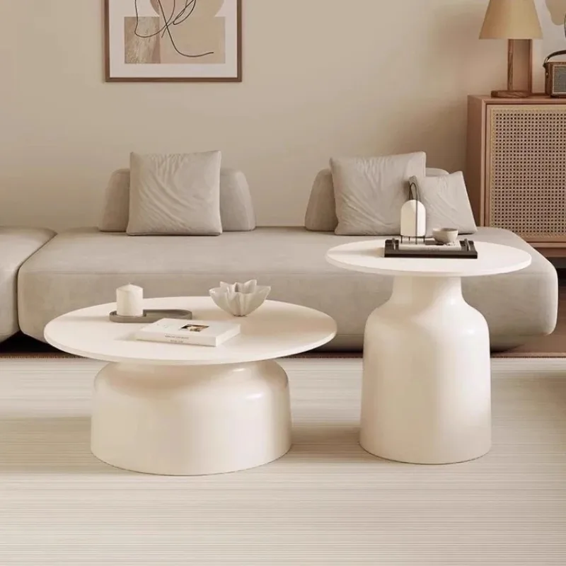 

Cream Decoration Side Table Minimalist Cloud White Fashion Trendy Design Interior Coffee Table Clear Mesa Auxiliar Home Design