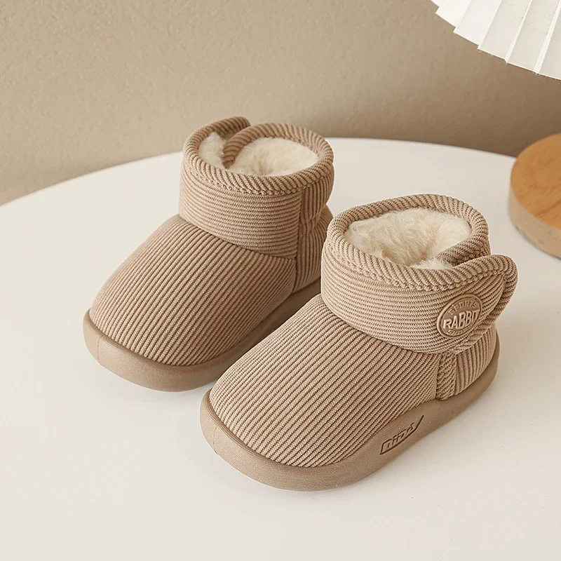 

Детские повседневные ботинки для девочек и мальчиков, зима 2021, новая модная нескользящая теплая обувь в корейском стиле с мягкой подошвой