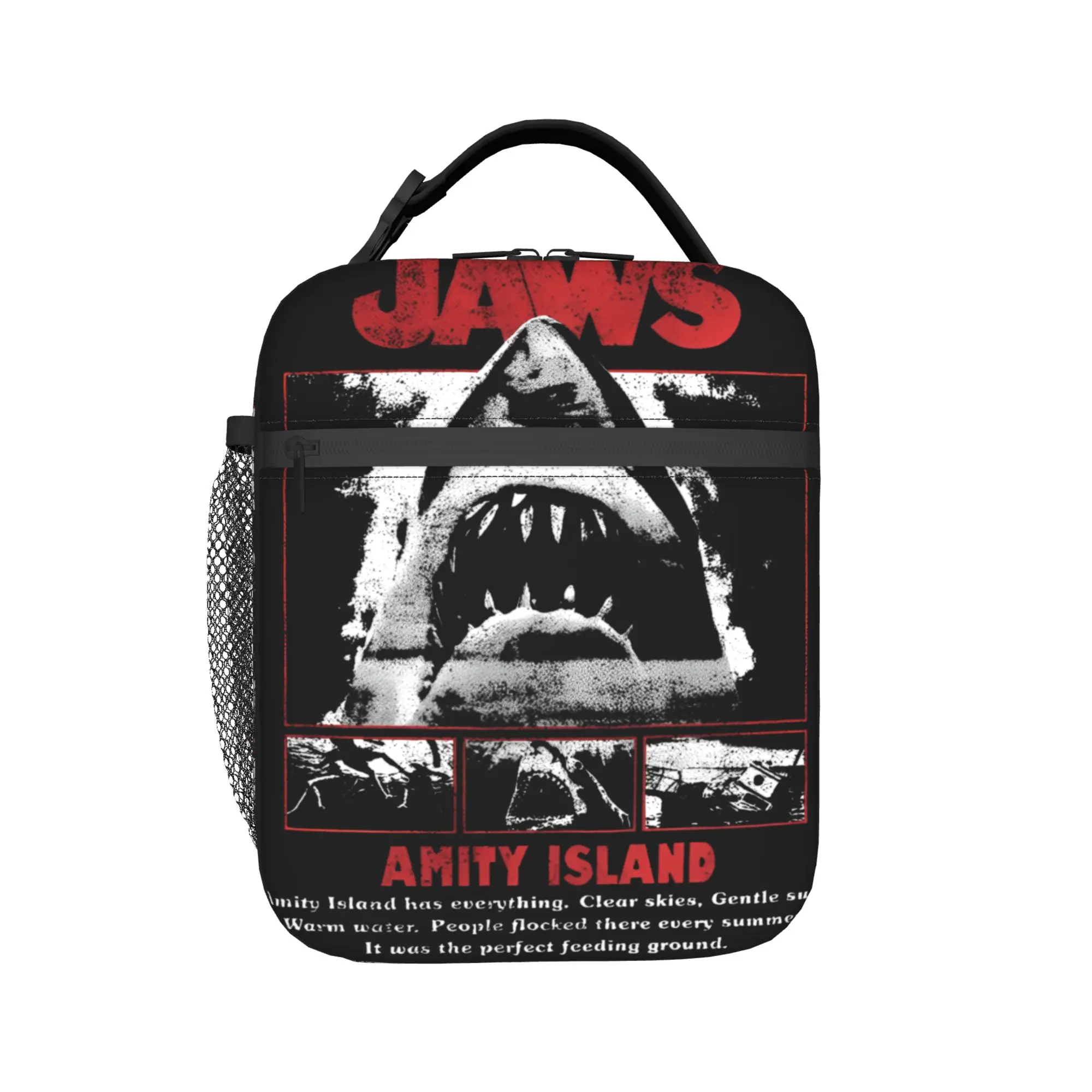 Jaws Photo Negative Panel Portraits Lunch Bag Outdoor Picnic Convenient Lunch Box For Women  Oxford Designer Cooler Bag