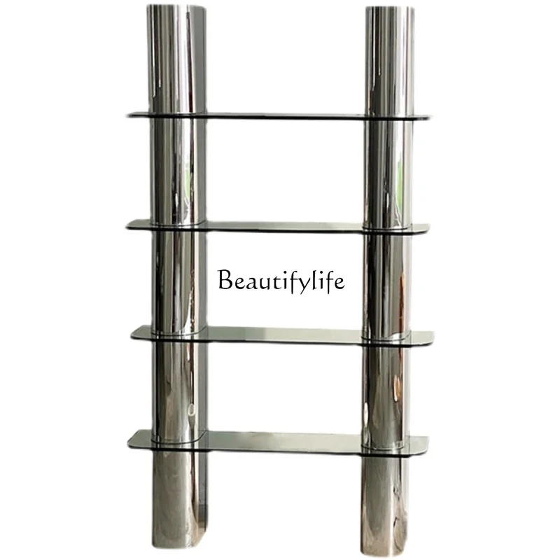 

Shopping mall clothing store display decorative rack shoe bag display Nakajima Taiwan stainless steel rack