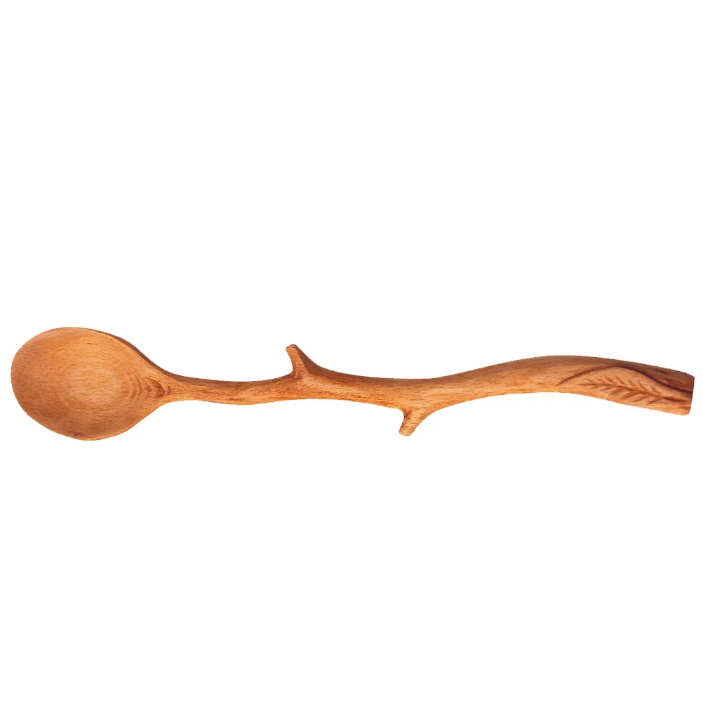 

BeechWood Coffee Spoon Long Handle Wood Serving Utensils Cooking Soup Stirring Reusable Environmental Health Lightweight