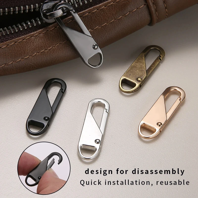 1/2/4Pcs Zipper Slider Instant Universal Repair Kit Replacement for Broken Buckle Travel Bag Suitcase Tent Backpack Zippers