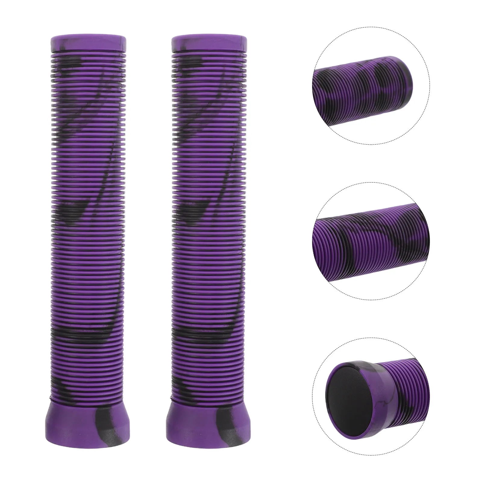 

2Pcs Rubber Bicycle Handlebar Grips Non Slip Soft Elastic Comfort Grip Replacement for Mountain Hybrid Road Commuter Bike