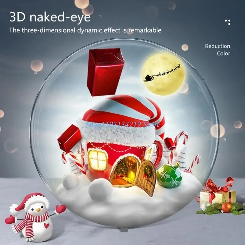 N5KC Desktop Advertising 3D Display Fan 3D Small Fan LED Advertising Display 3D Projector with Cover
