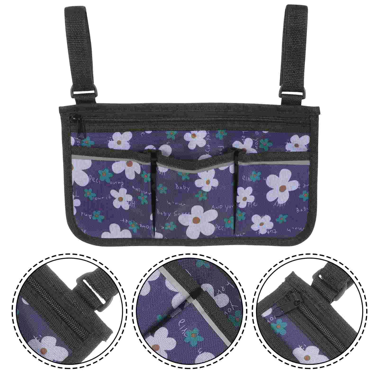 

Wheelchair Bag Outdoor Multi Use Side Armrest Storage Pouch for Decorative Accessories Adults
