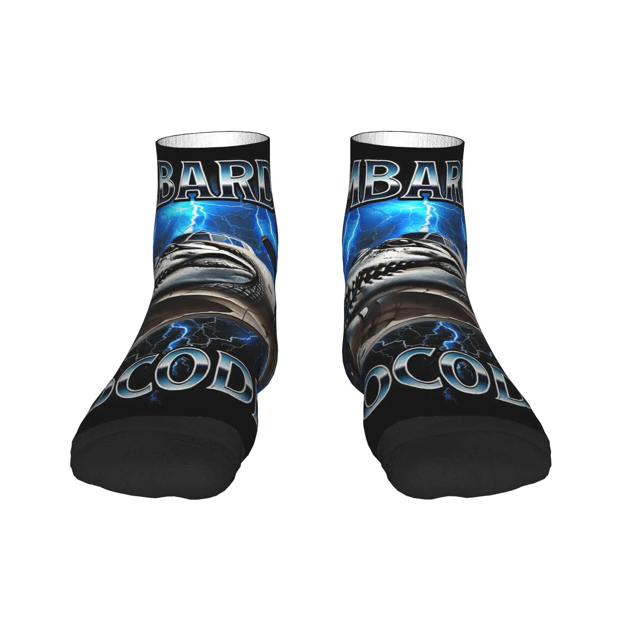 Bombardiro Crocodilo Söckchen Paar Italienisches Brainrot Meme Atmungsaktive Neuheitssocke Frühling Outdoor Rutschfestes Design Socken Geschenk