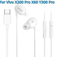 Vivo X200 pro XE710 USB Type C Earphone Wired Control Hi-Fi Headset With Mic For VIVO Y300 Y200 S18 S19 S20 Pro IQOO 13 12 11