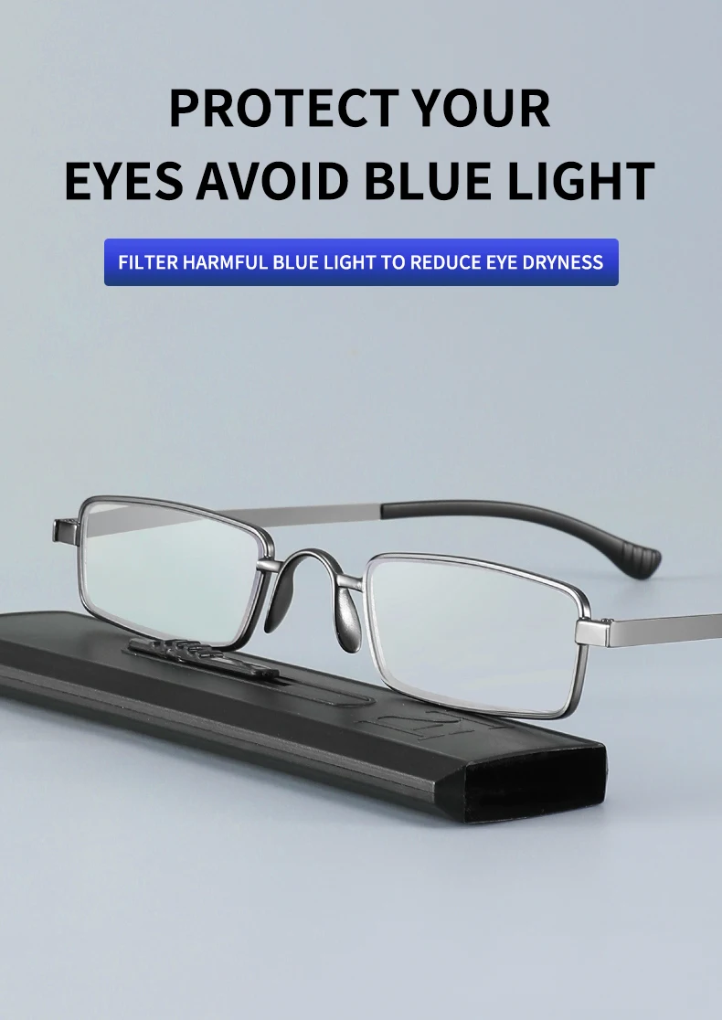 KAEDEK Unisex Neue Mode Klapp Lesebrille Tragbare Anti Augen Überanstrengung Blau Licht Blockieren Leser Gläser Mit Box – Detail 12