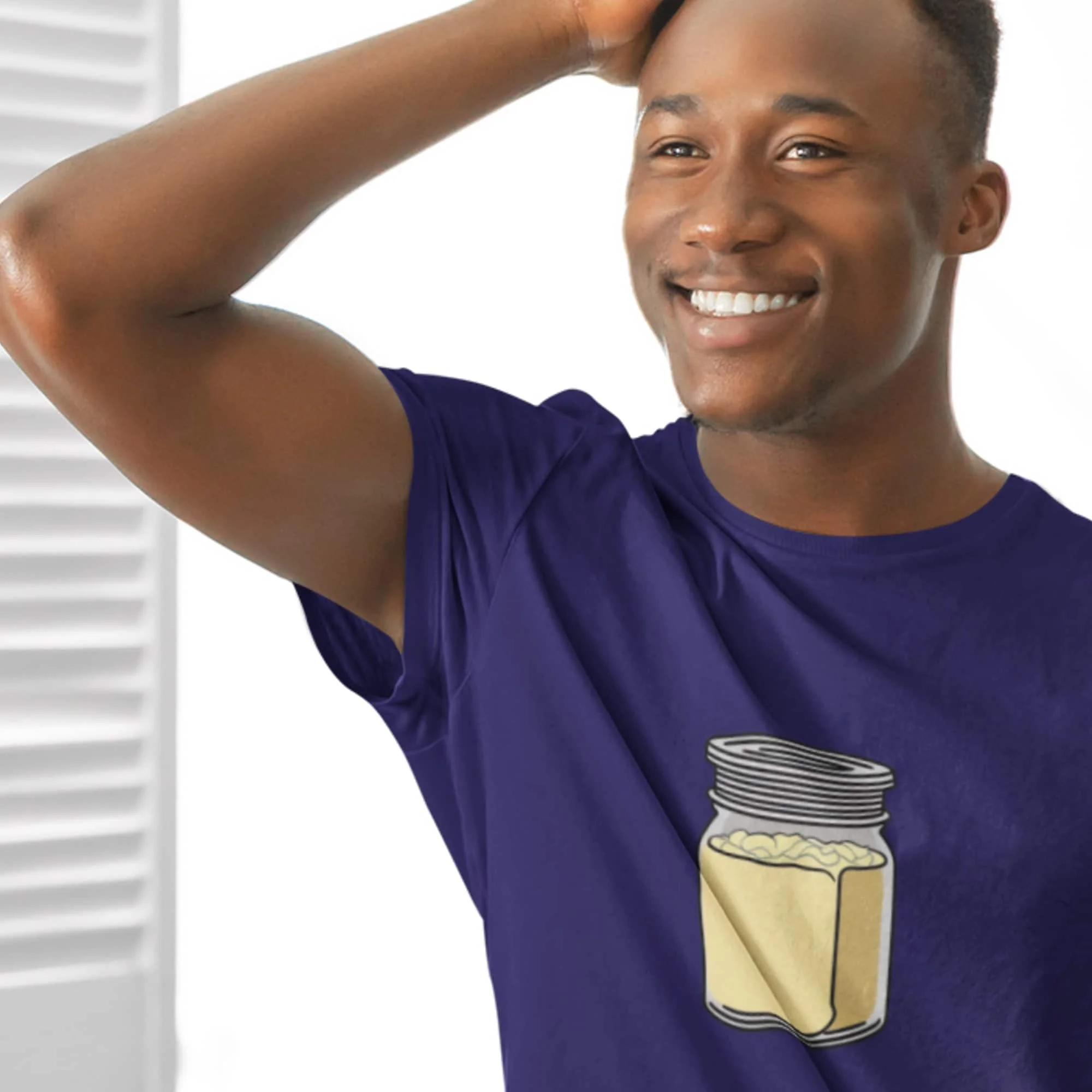 Creamy Mayo Jar Premium Bella Canvas T Shirt Cartoon Imagery Fun Comic Book Style Drawing Simple Kitchen Illustration Food Pics