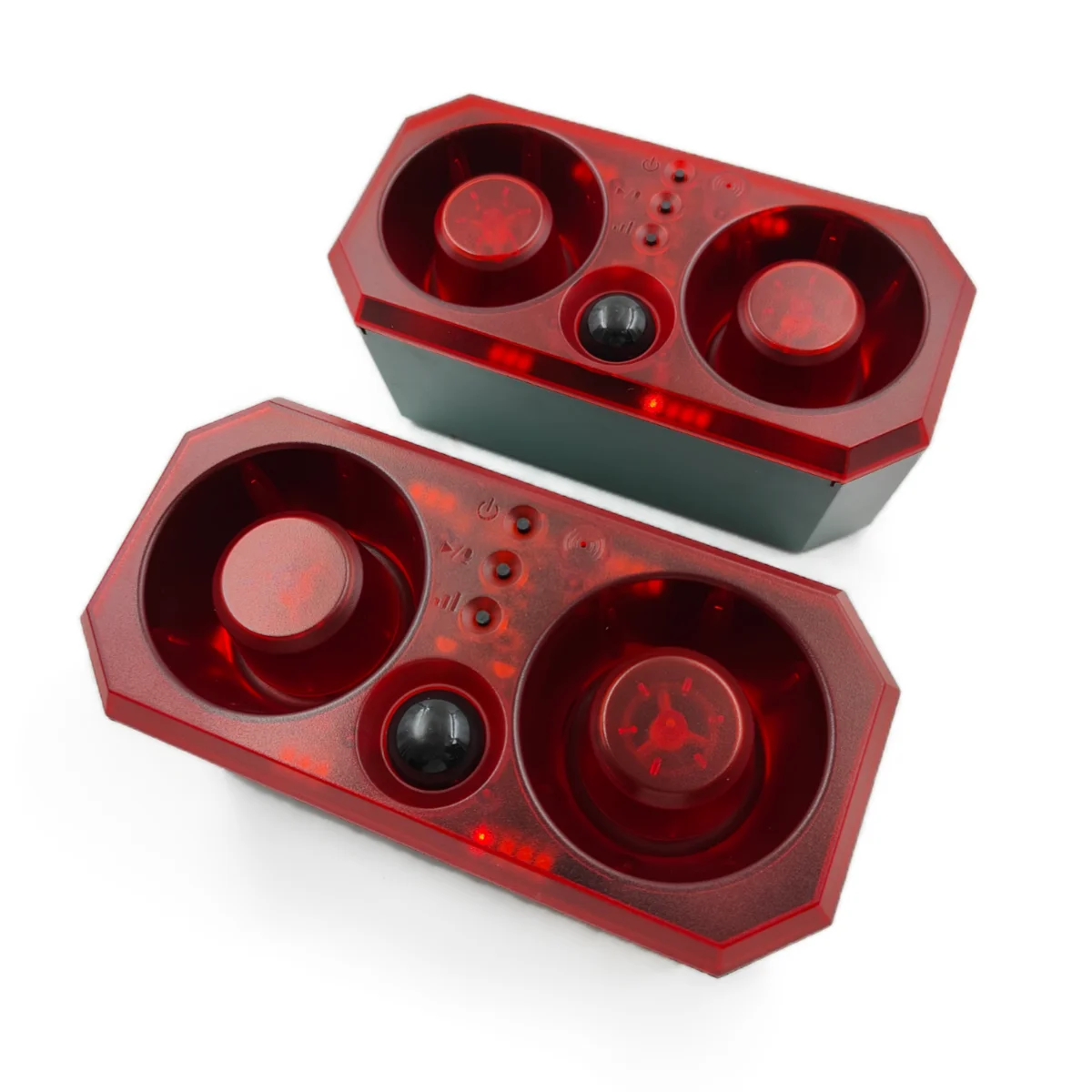 Solar Alarm Animal Repeller Two Speakers Recording Motion Detection Alarm Sensor Flash Sensing Extra Large Volume