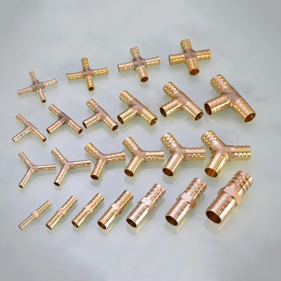 1PCS Brass Barb Pipe Fitting 2 3 4 way connector For 4mm 6mm 8mm 10mm 12mm 14mm 16mm 19mm hose copper Pagoda Gas Pipe fittings