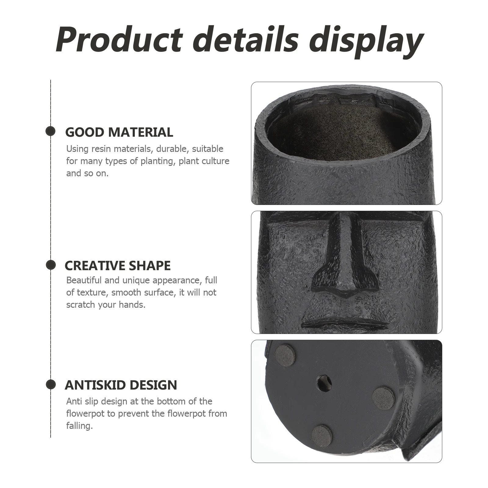 

Statue Flower Planter Unique Resin Flower Pot Home Decorative Container Household Holder Desktop Ornament Garden